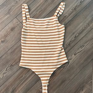 Ribbed striped body suit